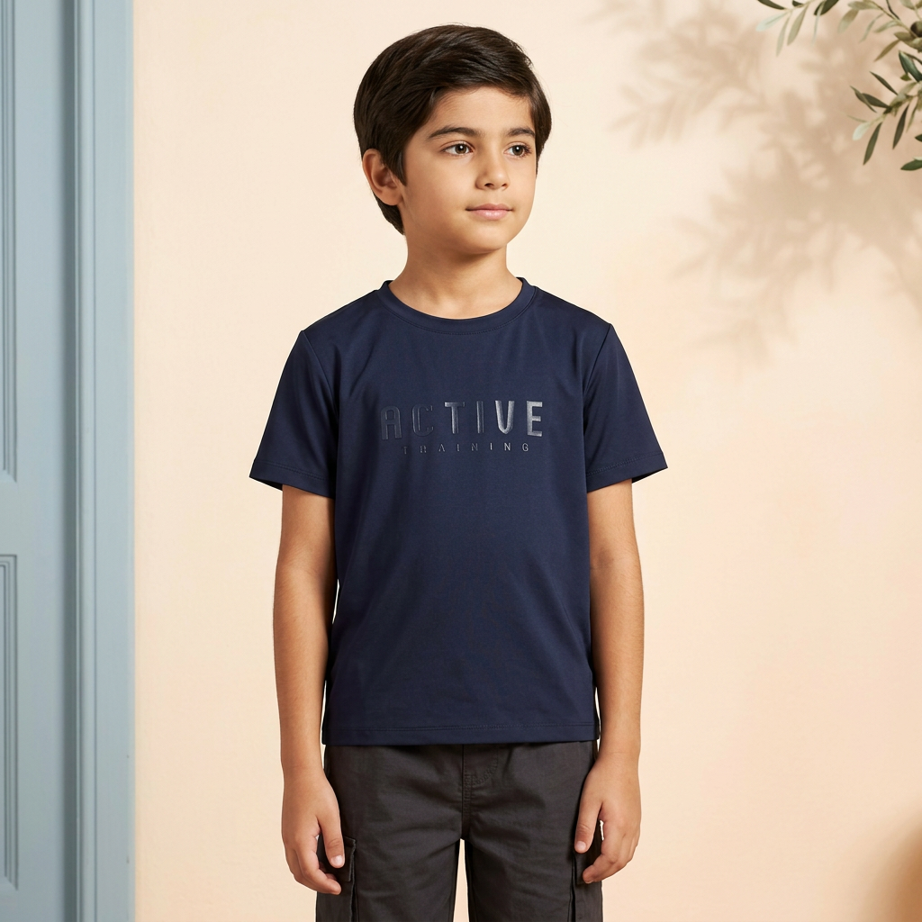 Boys Sports T-Shirt Crew Neck Short Sleeve