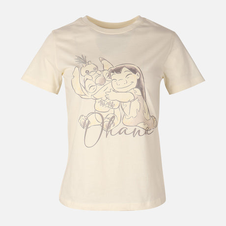 Women Regular Fit T-Shirt With Stitch Print
