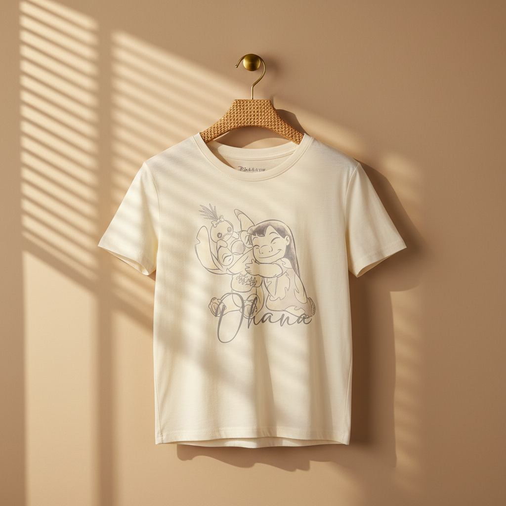 Women Regular Fit T-Shirt With Stitch Print