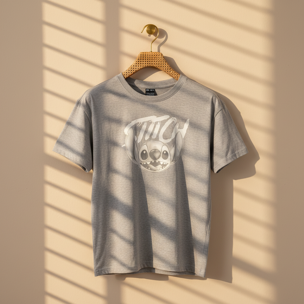 Women Relaxed Fit T-Shirt With Stitch Print