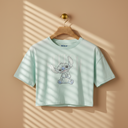 Women Regular Fit T-Shirt With Stitch Print