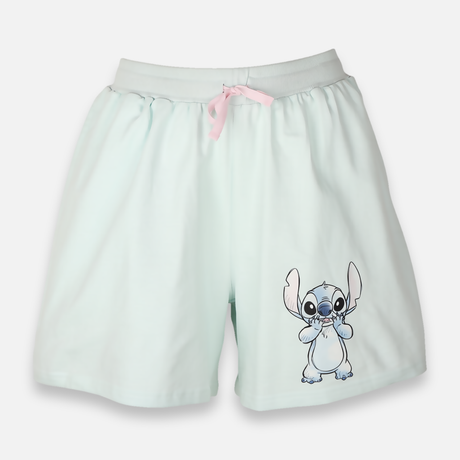 Women Wide Leg Short With Stitch Print