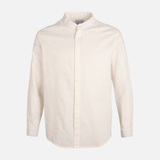 Men Linen Mandarin Collar Long Sleeve Shirt