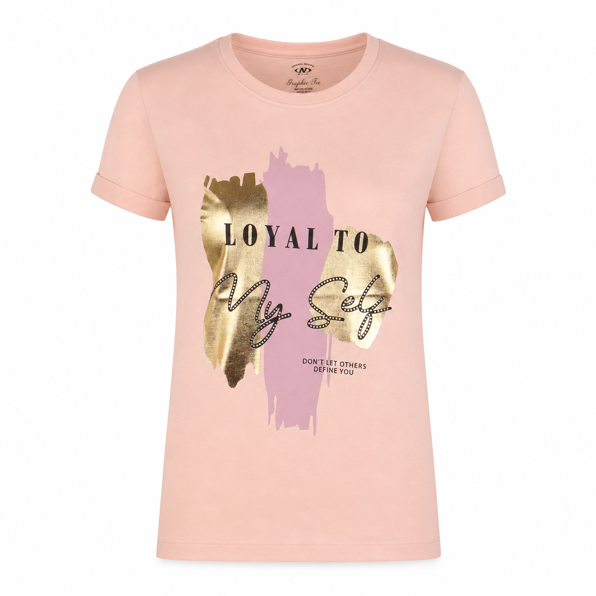 Women Rolled Sleeve Graphic T-Shirt