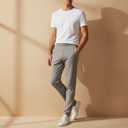 Men Basic Solid Pocket Pants Regular Fit