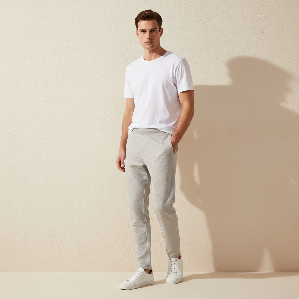 Men Basic Solid Pocket Pants Regular Fit