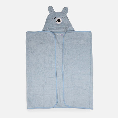 Kids Hooded Poncho With Bear Design