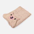 Kids Hooded Poncho With Bear Design