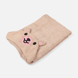 Kids Hooded Poncho With Bear Design