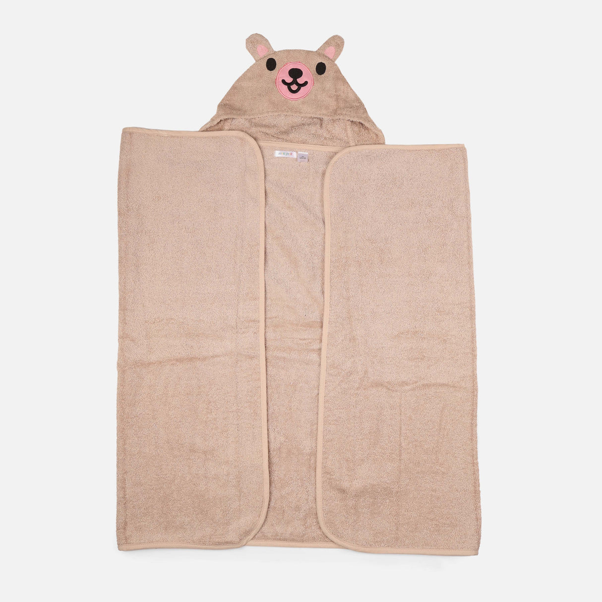 Kids Hooded Poncho With Bear Design