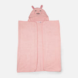 Kids Hooded Poncho With Bear Design