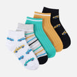 Boys Non-Terry Ankle Socks 5 Pairs