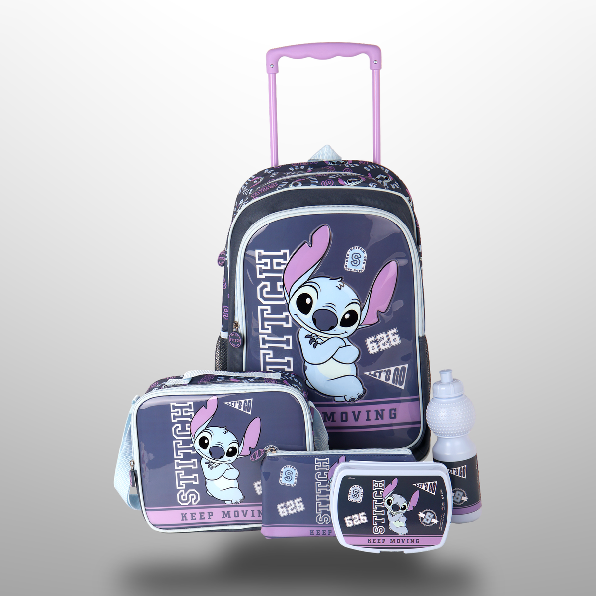 Stitch Keep Moving 5 In 1 Trolley School Set 18 Inch