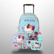 5 In 1 School Trolley Bag Set 18 Inches For Girls