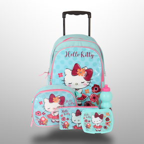 5 In 1 School Trolley Bag Set 18 Inches For Girls