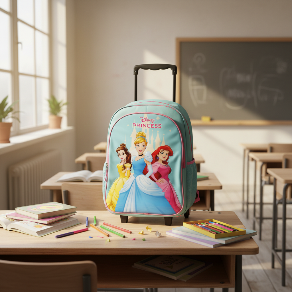5 In 1 School Trolley Bag Set 18 Inches For Girls