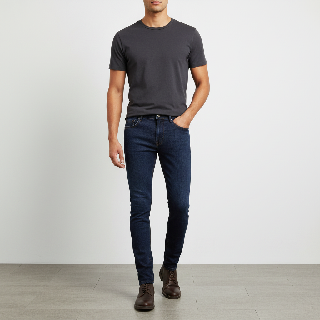 Men Denim Pants Jeans Carrot Fit