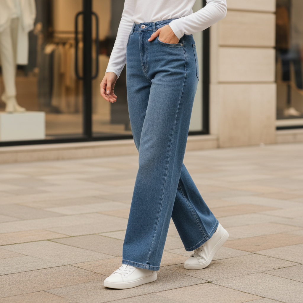 Women Denim Pants Jeans Wide Leg