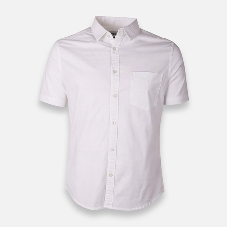 Men Basic Oxford Shirt Short Sleeve Spandex