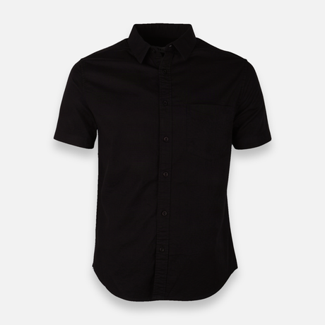 Men Basic Oxford Shirt Short Sleeve Spandex