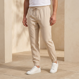 Men Linen Drawstring Jogger Pants