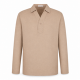 Men Linen Popover Shirt Long Sleeve