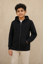 DT2605-B MENS CARDIGAN W/H / DT2605-B MENS CARDIGAN W/H - BLACK - on model