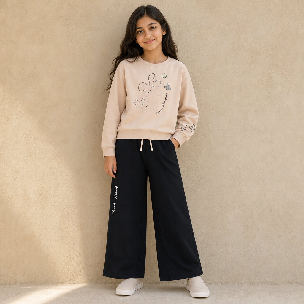 03-17042-JG GIRLS FASHION SET PANT 2 / 03-17042-JG GIRLS FAS - DAWN-NAVY - on model
