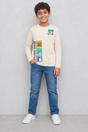 SLSN2638-JB BOYS GRAPHIC T SHIRT / SLSN2638-JB BOYS GRAPHIC - IVORY - on model