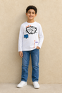 SLSN2639-JB BOYS GRAPHIC T SHIRT / SLSN2639-JB BOYS GRAPHIC - WHITE - on model