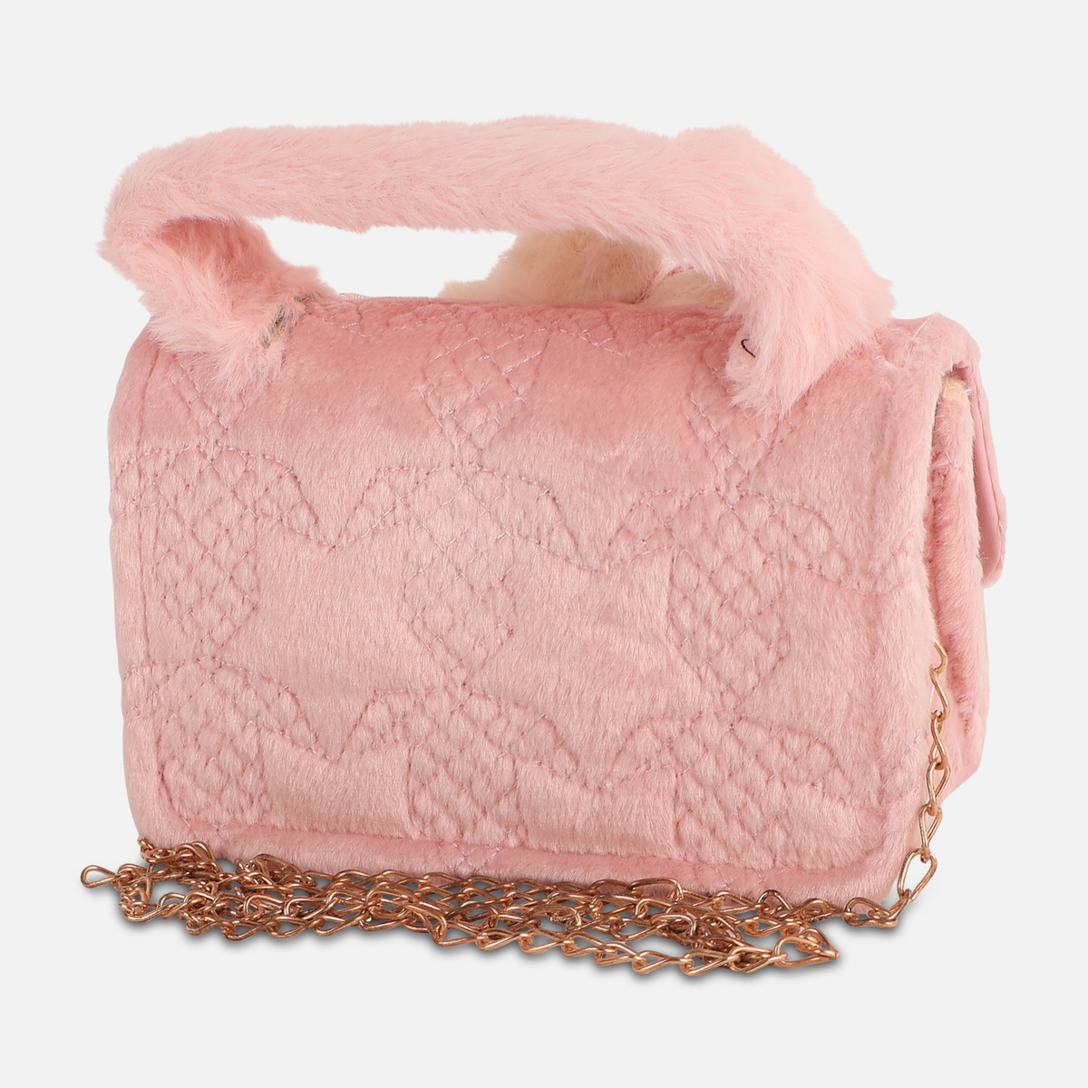 Girls Plush Flower Crossbody Bag