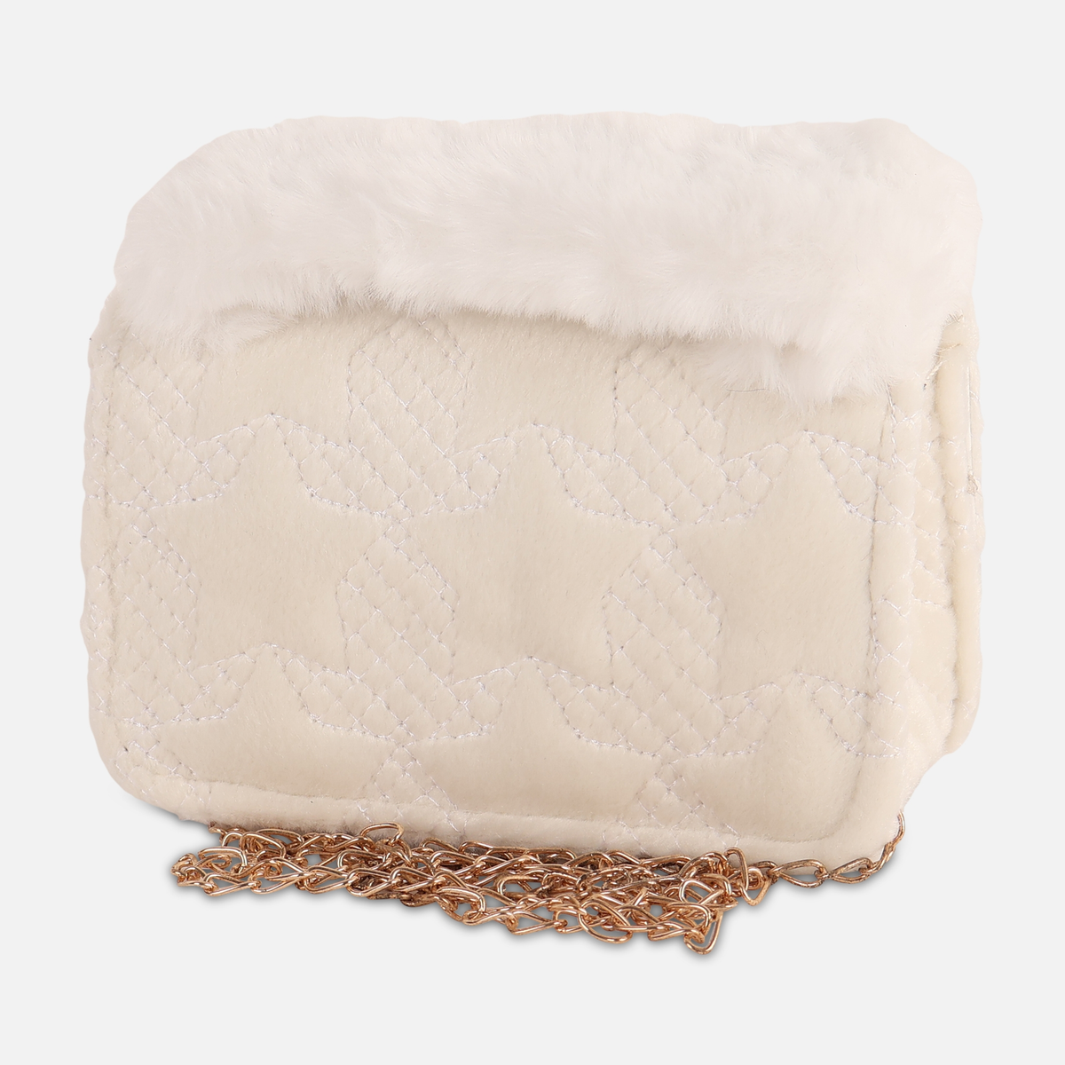 Girls Faux Fur Flower Crossbody Bag