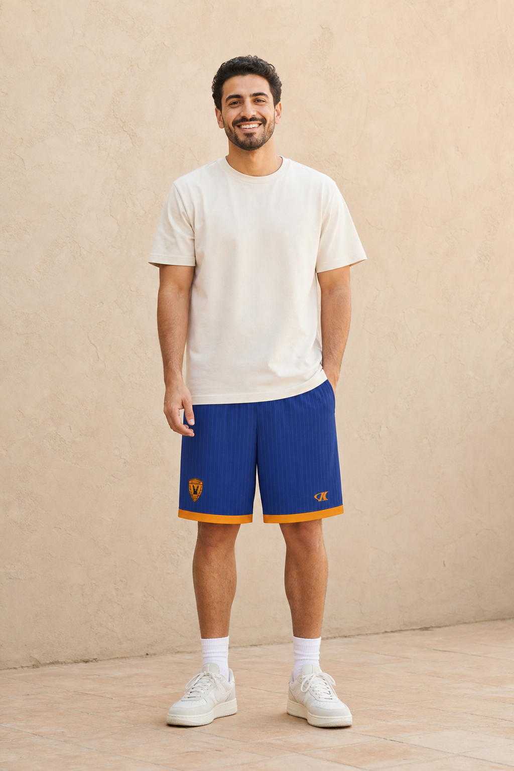 Mens Qadsia Short - DARK BLUE - on model