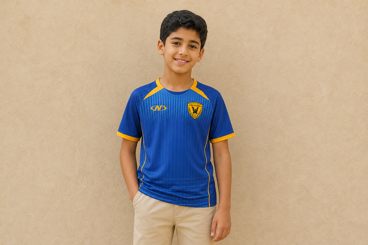 Boys Qadsia T-Shirt Short Sleeve - DARK BLUE - on model