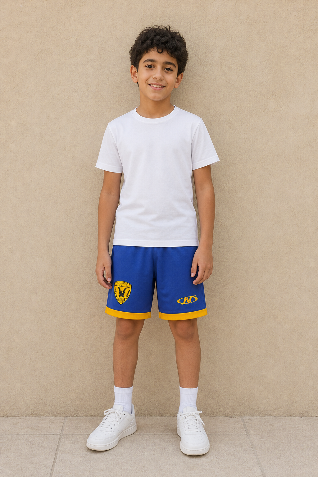 Boys Qadsia Short - DARK BLUE - on model