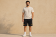 Mens Qadsia Short - BLACK - on model