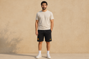Mens Qadsia Short - BLACK - on model