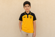 Boys Qadsia T-Shirt Polo - ORANGE - on model