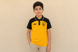 Boys Qadsia T-Shirt Polo - ORANGE - on model