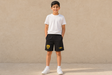 Boys Qadsia Short - BLACK - on model