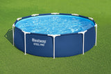 Round Pool Set Steel Pro - Above Ground Metal Frame Outdoor Swimming Pool