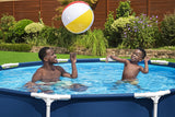 Round Pool Set Steel Pro - Above Ground Metal Frame Outdoor Swimming Pool