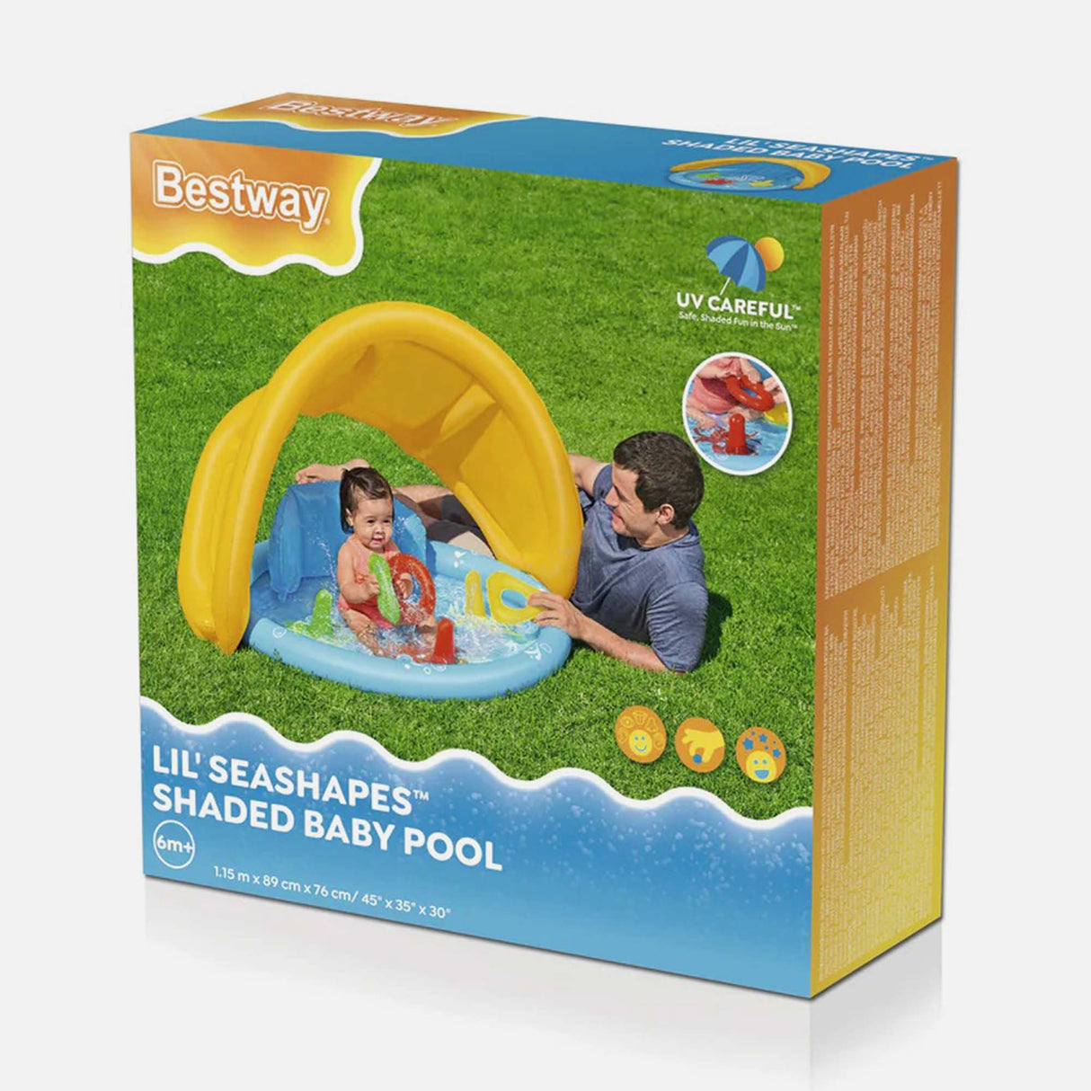 LIL' SEASHAPES SHADED BABY POOL (1.15X89CM)