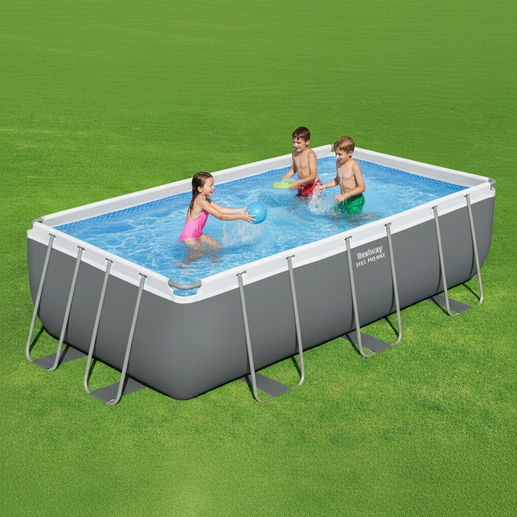 Rectangular Pool Set Steel Pro Max - Above Ground Metal Frame Swimming Pool