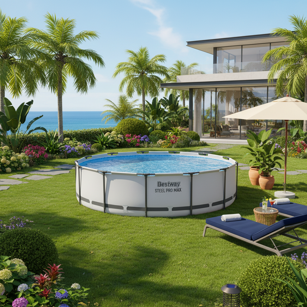 Round Pool Set Steel Pro Max - Above Ground Garden Swimming Pool