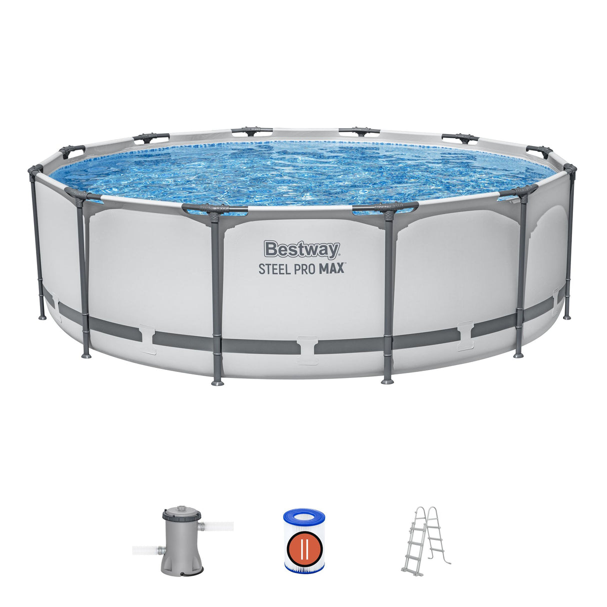 Round Pool Set Steel Pro Max - Above Ground Garden Swimming Pool