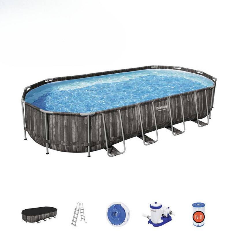 POWER STEEL OVAL POOL SET(7.32MX3.66MX1.22M)