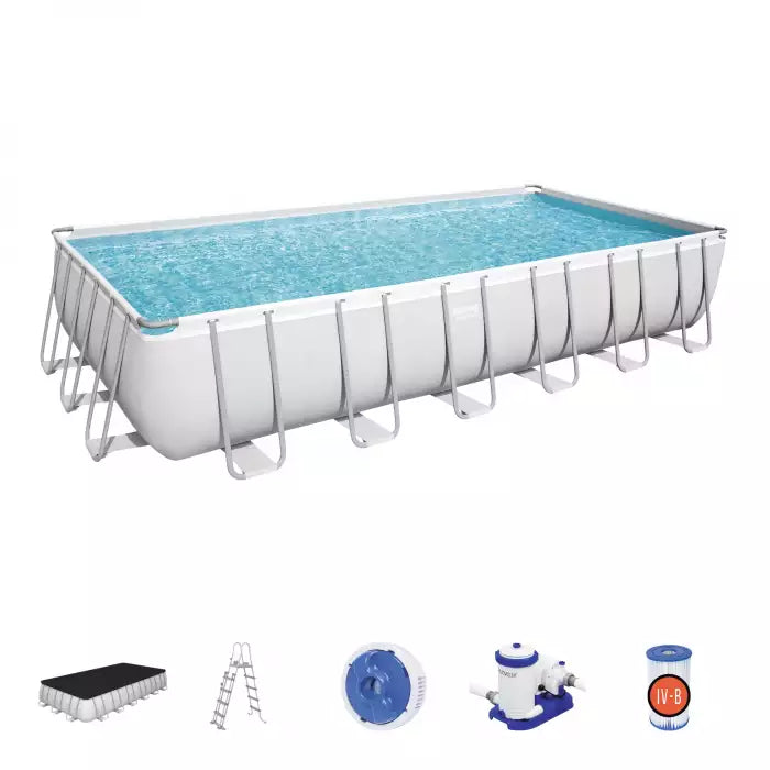 RECTANGULAR FRAME SWIMMING POOL SET 7.32 m X 3.66 m X 1.32 m