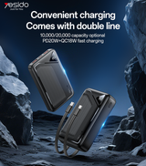 Power Bank + Cables 22.5W 10000 mAh