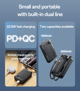 Power Bank + Cables 22.5W 10000 mAh